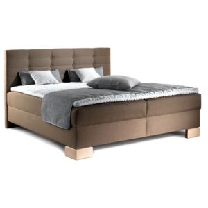 Americká postel boxspring s úložným prostorem VIANA , Mikroplyš bílá