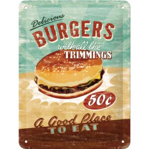 Nostalgic Art Plechová cedule: Burgers - 20x15 cm