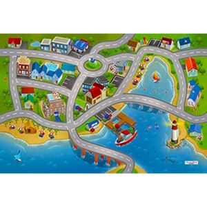 HOUSE OF KIDS Dětský hrací koberec Přístav 3D 100x150 pestrobarevný