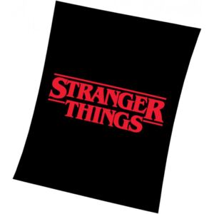 Carbotex • Velká plyšová deka Stranger Things - motiv Black - 150 x 200 cm
