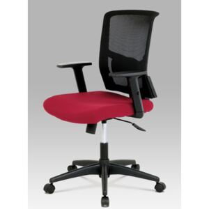 Autronic - Kancelářská židle, látka vínová + černá, houpací mechnismus - KA-B1012 BOR