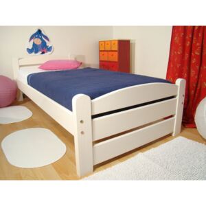 Bílá dětská postel z masivu RADKA 90x200, bílé jednolůžko masiv ROALHOLZ