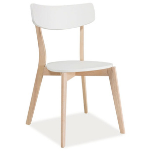 Židle TABI, 77x50x44, dub bělený/bílá