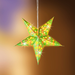 Magnet 3Pagen LED světelná hvězda zlato-zelená