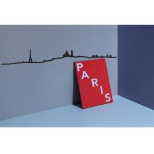 Černá nástěnná dekorace se siluetou města The Line Paris XL
