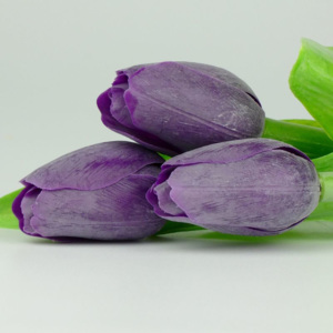 Francouzský umělý tulipán č. 07 – tmavě fialový, 40 cm
