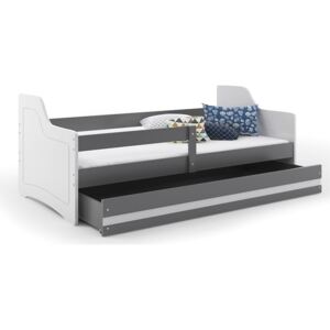 Dětská postel SOFIX + ÚP + matrace + rošt ZDARMA, 80x160, grafit, bílá