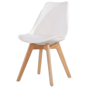 Pohodlná jídelní židle v ergonomickém tvaru v bílé barvě KN266