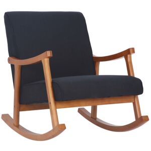 Houpací křeslo židle Morelia ~ látka, dřevěné nohy ořech Barva Černá