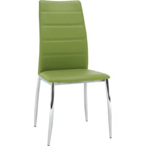 Tempo Kondela Jídelní židle, ekokůže zelená / chrom, DELA
