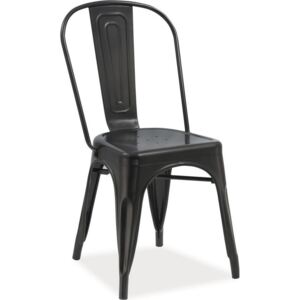 Casarredo Jídelní kovová židle LOFT černá mat