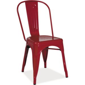 Casarredo Jídelní kovová židle LOFT červená