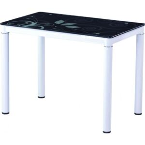 Falco Jídelní stůl Damar B 828, černý, sklo/kov