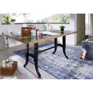 INDUSTRY Jedálenský stôl 180x90 cm, liatina a staré drevo