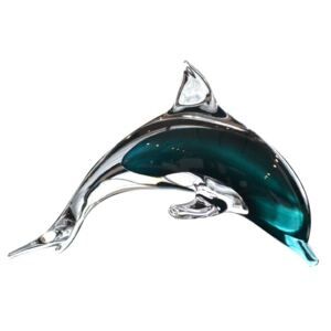 Delfín hutní sklo, velikost 250 mm