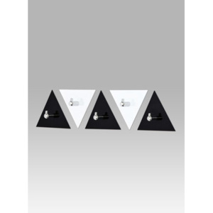 Autronic Set nástěnných věšáků (5ks), černý a bílý akrylát / chrom