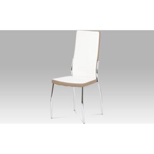 Autronic Jídelní židle koženka bílá + cappucino AC-1693 WT