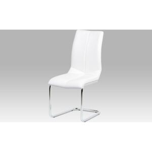 Autronic Jídelní židle koženka bílá / chrom HC-229 WT