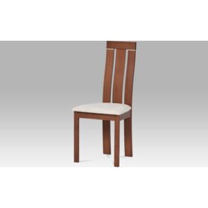 Autronic Jídellní židle BC-3931 TR3, masiv buk, barva třešeň, potah krémový