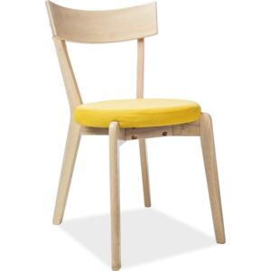 Casarredo Jídelní čalouněná židle NELSON žlutá/dub medový