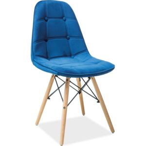 Casarredo Jídelní židle AXEL III modrá aksamit/buk