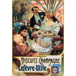Mucha, Alphonse Marie - Obraz, Reprodukce - Poster advertising Biscuits Champagne Lefèvre-Utile
