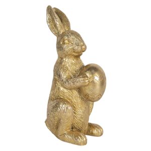 Dekorace zlatý králík s vajíčkem - 10*6*17 cm