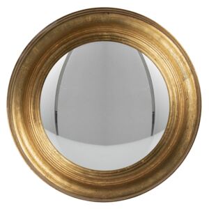 Vypouklé zrcadlo s masivním zlatým rámem Beneoit – Ø 34 cm