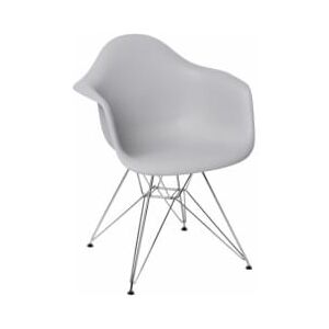 Designová židle DAR, světle šedá (Chrom)
