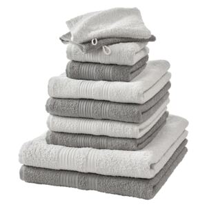 Webschatz Souprava ručníků "Piemont" 10 ks, šedá, 70x140cm