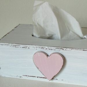 Krabička na kapesníky - Srdce růžové 568