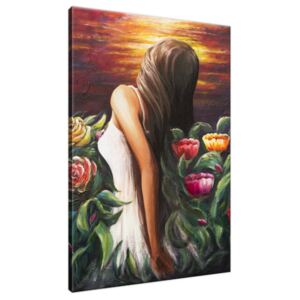 Ručně malovaný obraz Žena mezi květinami 70x100cm RM4773A_1AB