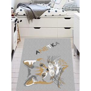 GDmats © GDmats© -personalizovaný koberec - se jménem - kočka, Rozměr 85 x 115 cm, Druh zakončení S obšitím, Materiál GD 550 Klasik