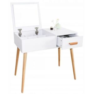 MODERNHOME Toaletní stolek se zrcadlem Sarha bílý