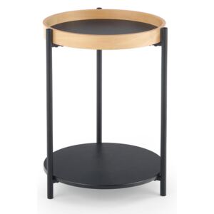 Scandic Konferenční stolek Huntington - ø44/55 cm | přírodní dub / černá