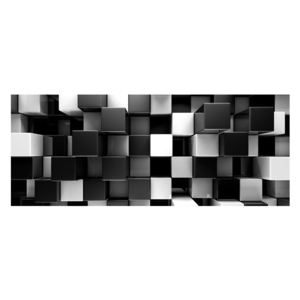 Abstraktní černobílý obraz - kostky (K012821K10040)