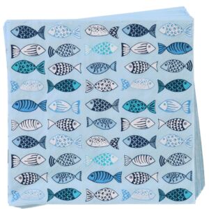 APRÉS Papírové ubrousky ryby - modrá