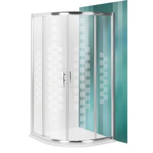 Roth PXR2N DESIGN PLUS Čtvrtkruhový sprchový kout s dvoudílnými posuvnými dveřmi