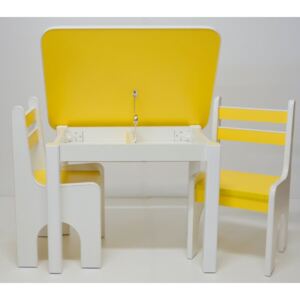 Stůl a dvě židličky K1 - žlutá