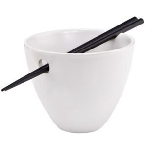 YUMYUM Miska na polévku s hůlkami - bílá/černá
