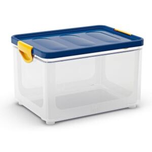 KIS Úložný box - Clipper Box L průhledny-modré víko, 32,5l