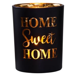Butlers DELIGHT Svícen na čajovou svíčku Sweet Home - černá/zlatá