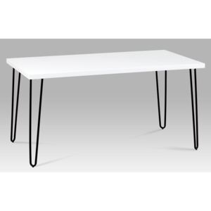 Jídelní stůl NIPERI, bílý mat/černý kov