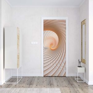 GLIX Fototapeta na dveře - Abstract Swirl Beige | 91x211 cm