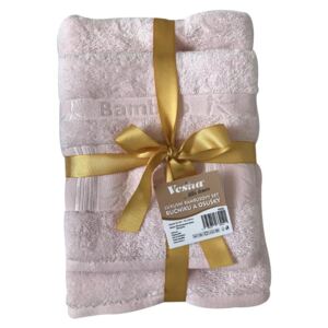 Vesna | Dárkový set bambusového ručníku a osušky růžový