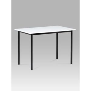 Jídelní stůl 110x70 cm, vysoký lesk bílý / černý lak