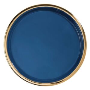 EMILIE Dekorační talíř 29,5 cm - tm. modrá/zlatá
