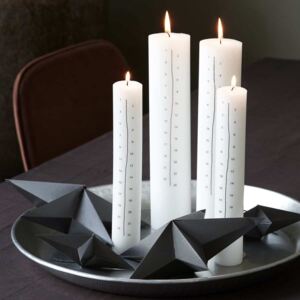 HOUSE DOCTOR Sada 2 ks: Adventní svíčka s hnědými čísly 25 cm, Vemzu