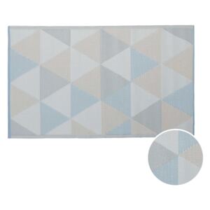 Butlers COLOUR CLASH Vnitřní a venkovní koberec trojúhelníky 150 x 90 cm - pastelově modrá