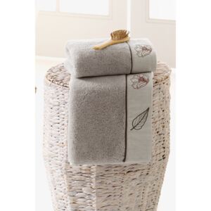 Luxusní ručník a osuška FLORA Světle šedá, 580 gr / m², Česaná prémiová bavlna 100%